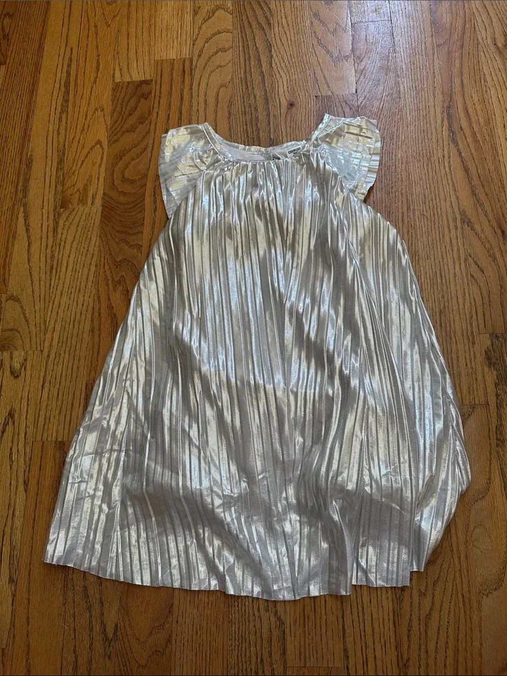 OshKosh B'gosh Silver Metallic Pleated Nightgown